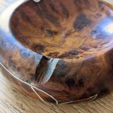 Artisanal ashtray in solid olive tree