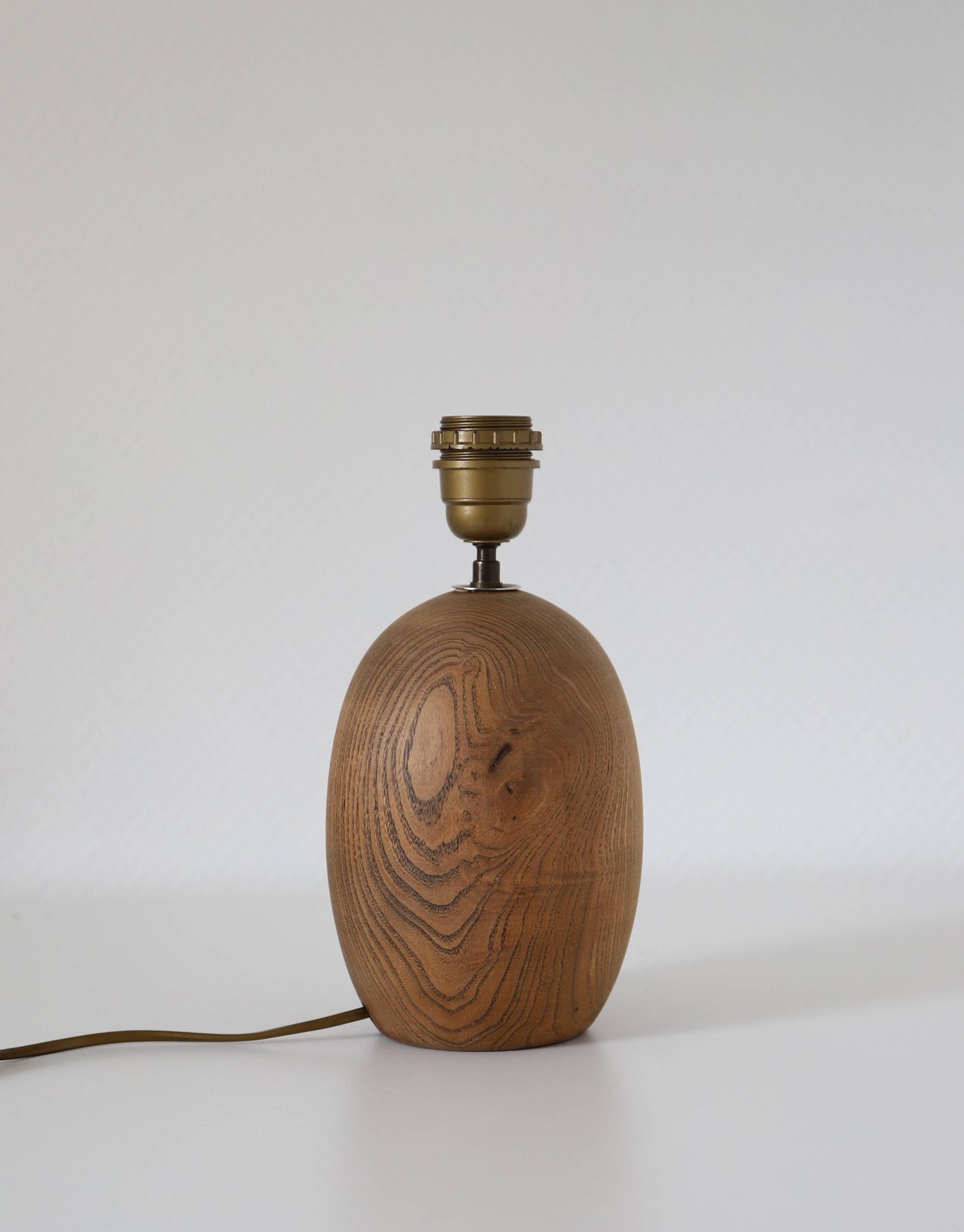 Table lamp, Mid-Century carved wood base, and Jungle Floral lampshade