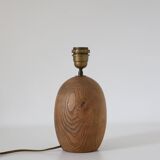 Lampe à poser, pied Bois sculpté Mid-Century,  et Abat-jour Jungle Florale