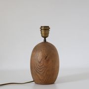 Table lamp, Mid-Century carved wood base, and Jungle Floral lampshade