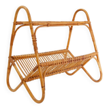 Vintage rattan magazine rack, Netherlands, 1960s