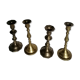 Set of 4 brass candle holders