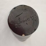 Free-form ceramic vase in Black / Bordeaux signed Elchinger from the 50s