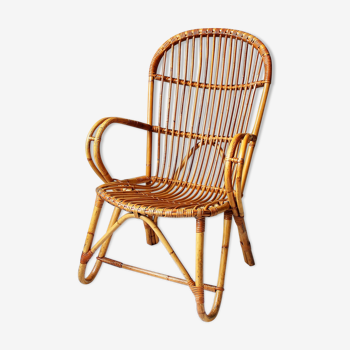 Vintage adult rattan armchair