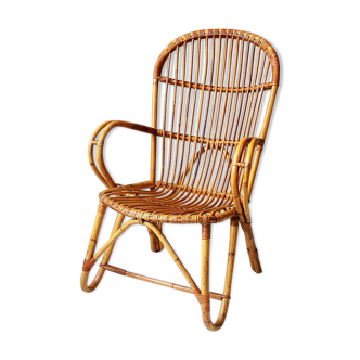 Vintage adult rattan armchair