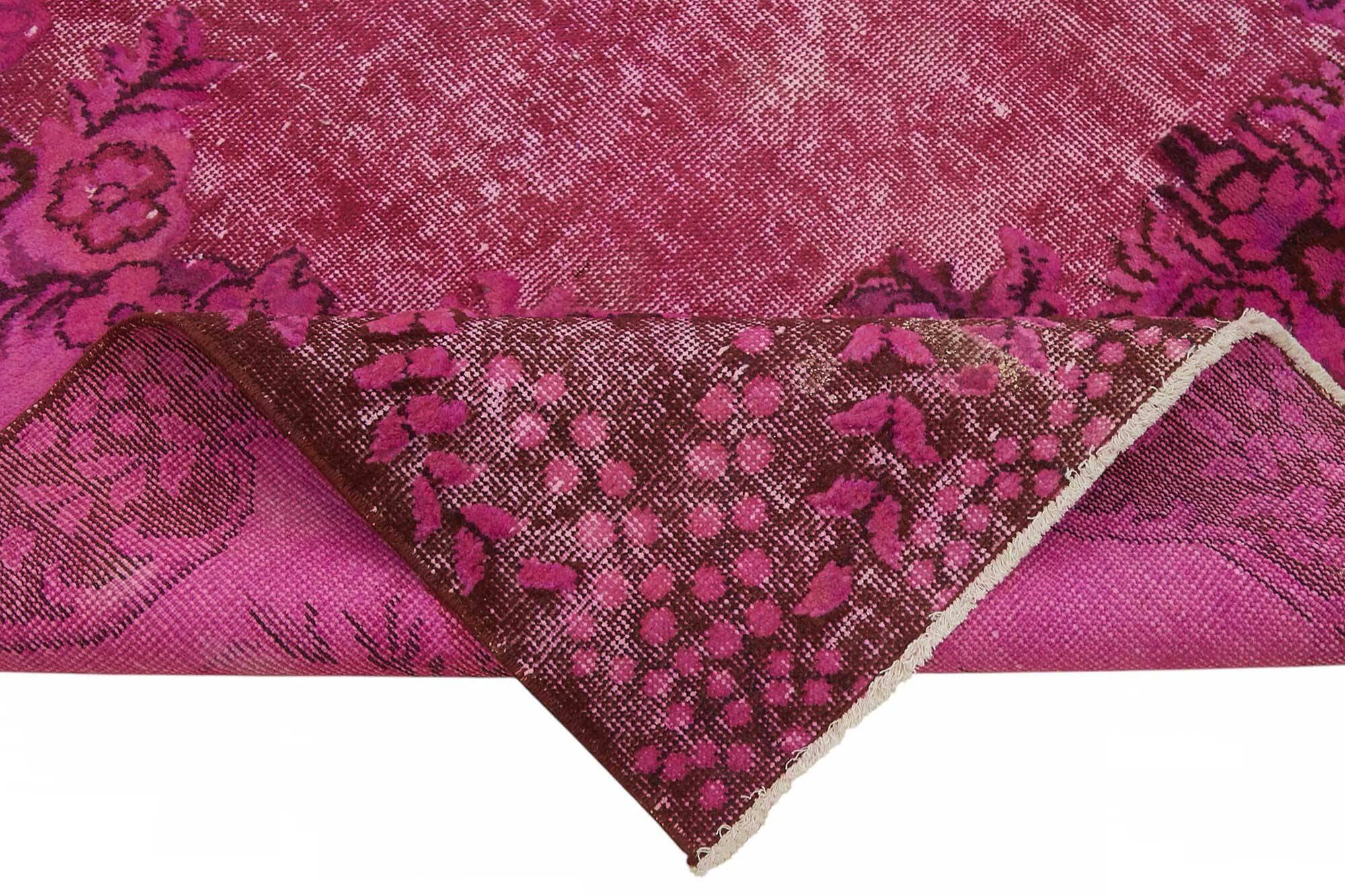 Overdyed Wool Vintage Handmade Carved Rug 188 cm x 302 cm