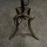 Neo-Gothic floor lamp with 2 candle holders, early 20th century, ironwork