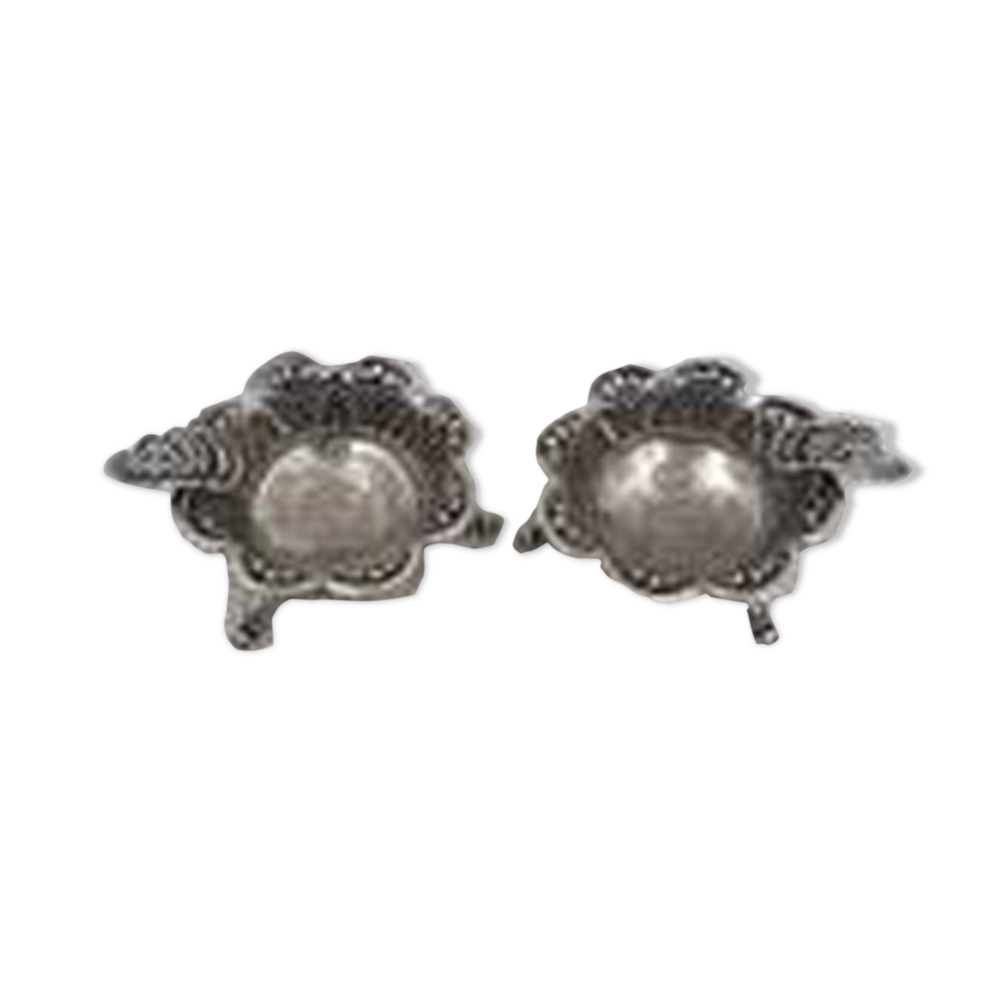 2 solid silver ashtrays, Brazil, 2 pieces of 1000 Reis 1859 + 1860.