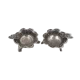 2 solid silver ashtrays, Brazil, 2 pieces of 1000 Reis 1859 + 1860.