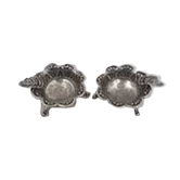 2 solid silver ashtrays, Brazil, 2 pieces of 1000 Reis 1859 + 1860.