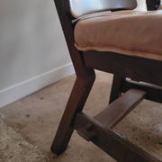 Set of 4 brutalist wooden chairs