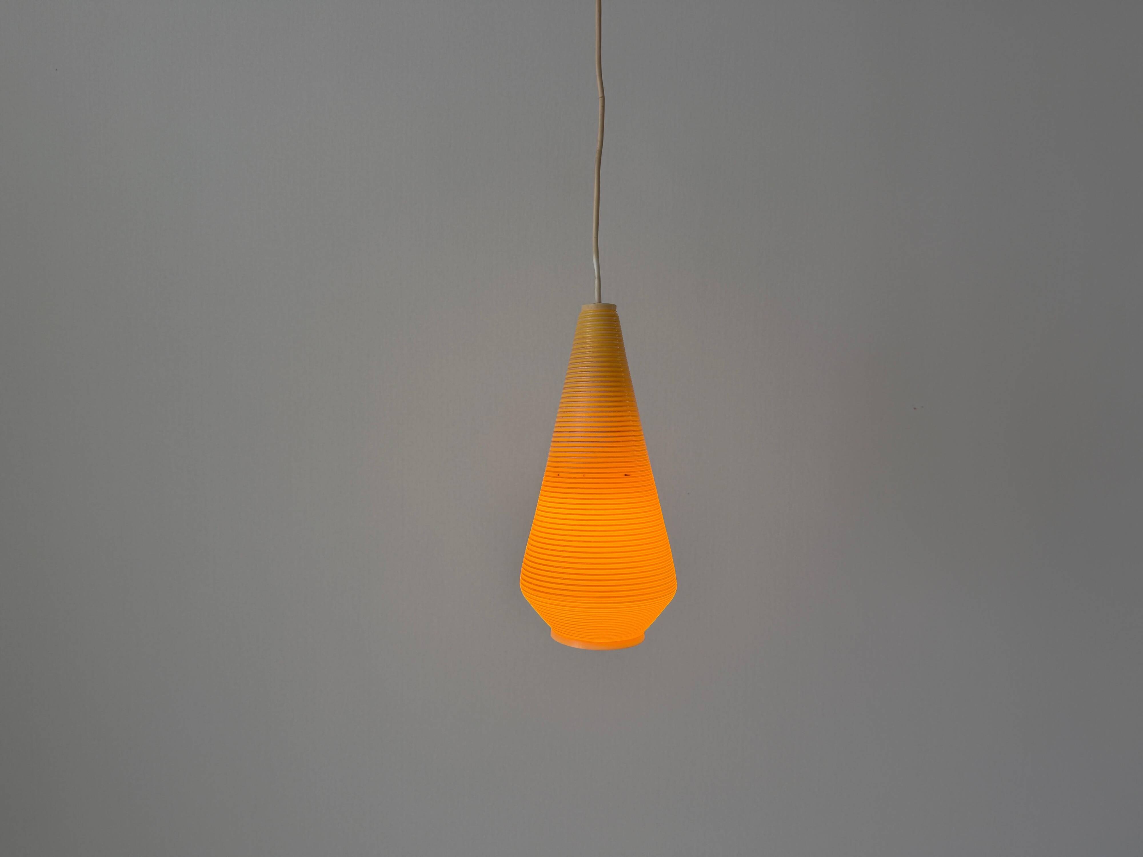 Suspended lamp with yellow Rotaflex shade by Yasha Heifetz, 1960s, Germany