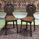 Pair of low 19th oak chairs