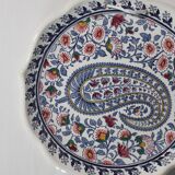 Vintage Gien earthenware plate with "Cashmere" decor