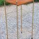Bedside table from the 50s in gold metal and blond mahogany