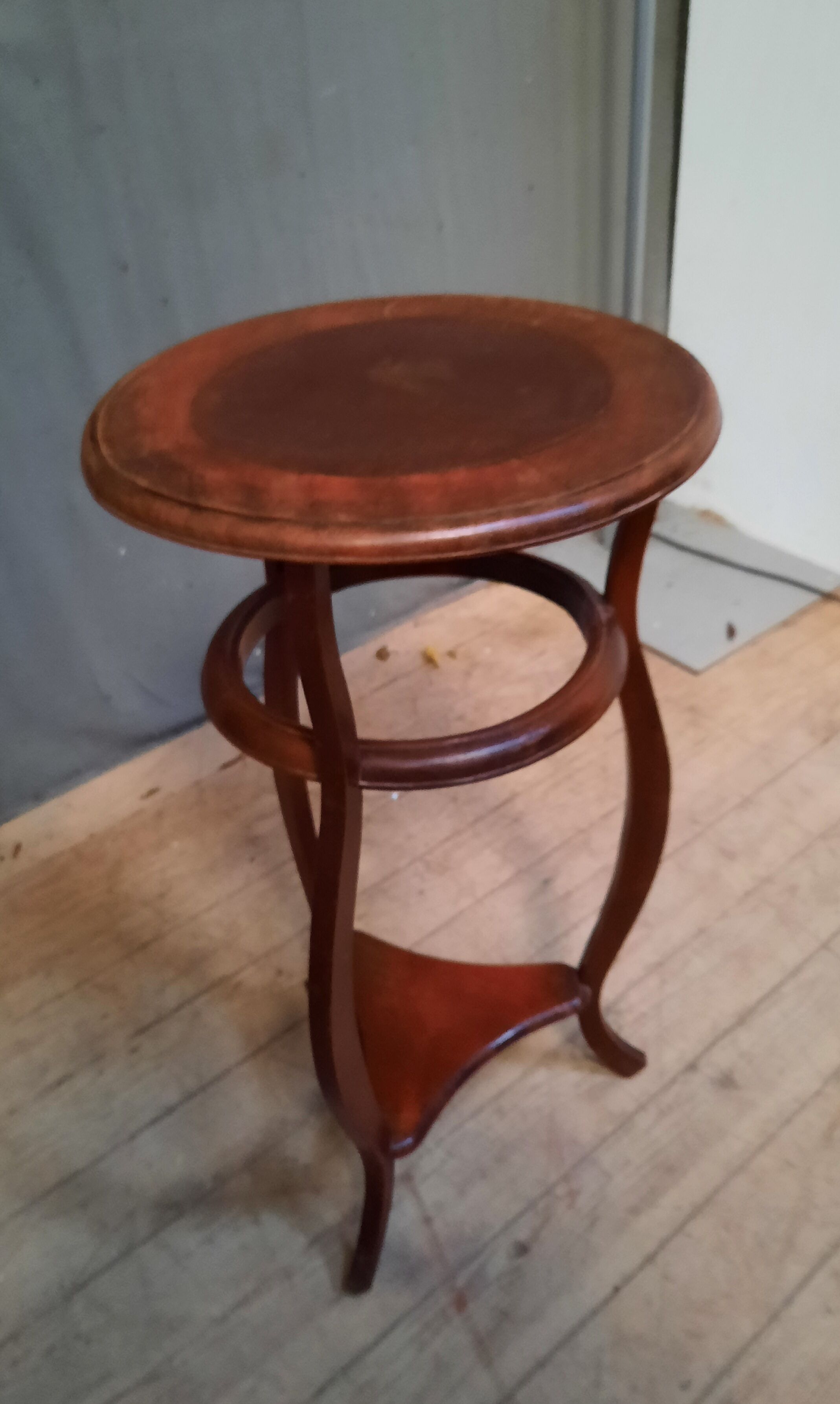 Varnished wood side table