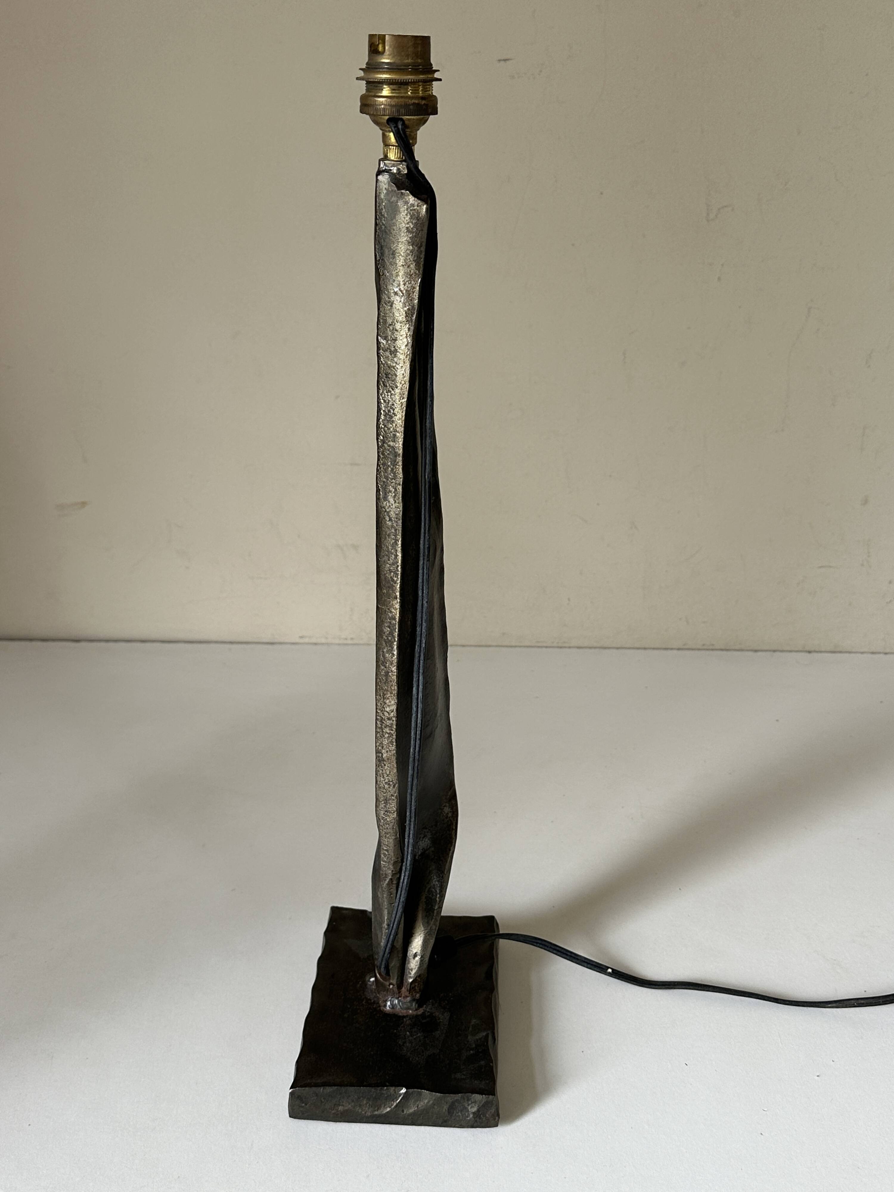 Vintage 60s metal brutalist lamp