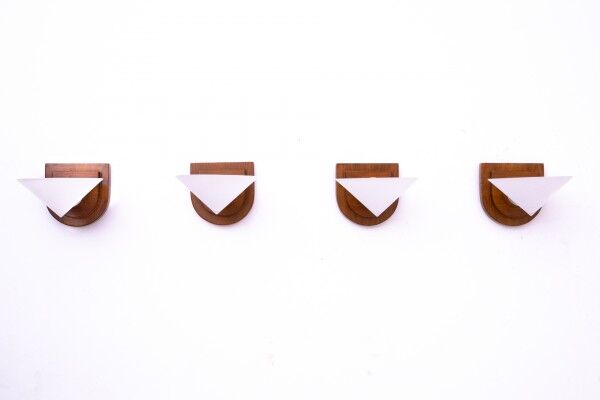 Set of four Art Deco wall lamps, Poland, 1950s.