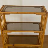Bamboo and smoked glass shelf
