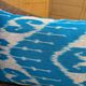 Hand Crafted Silk Ikat Lumbar Cushion Cover, Sky Blue Wave Pillow Case
