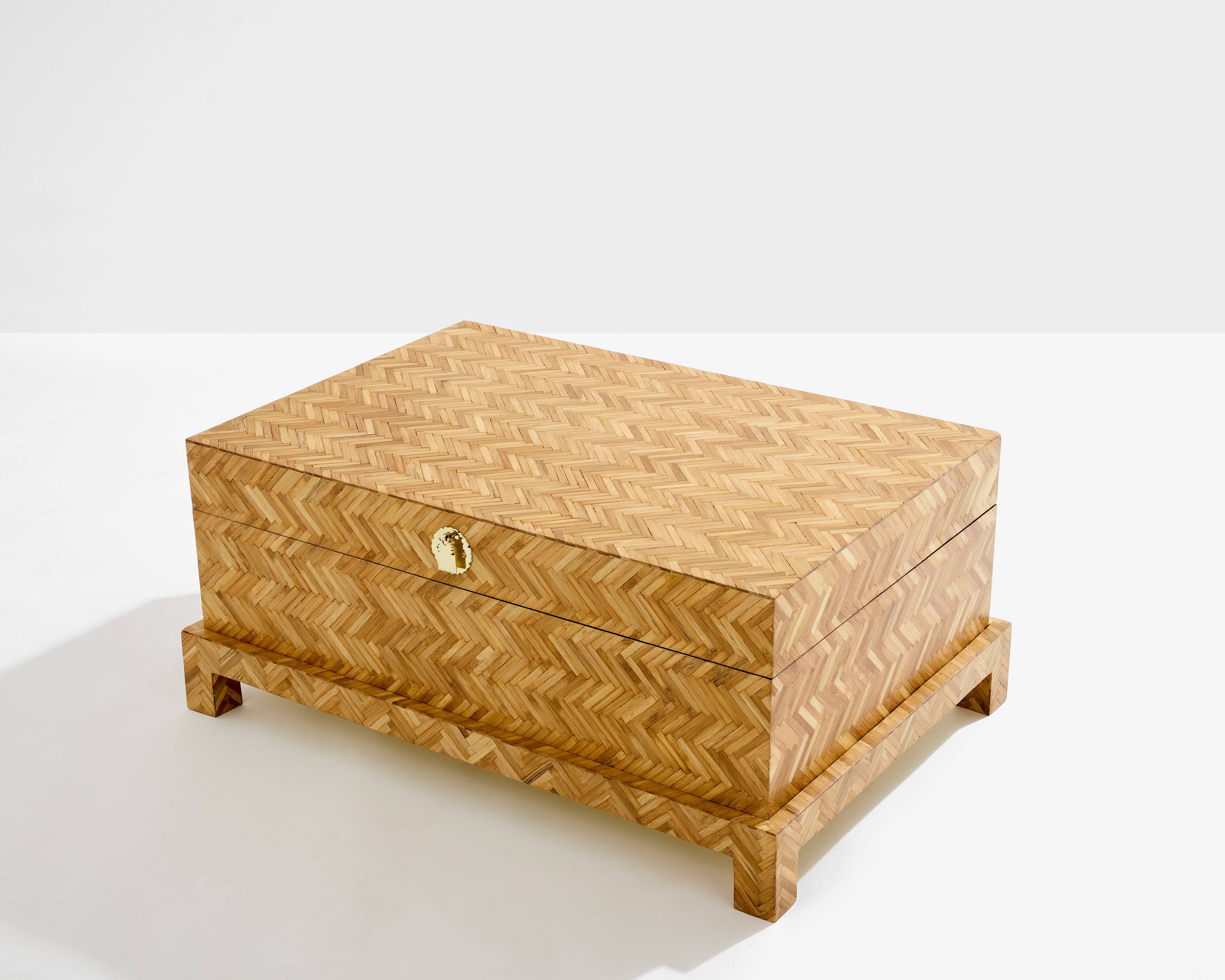 Bamboo and brass marquetry chest, Maison & Jardin Gallery, 1970