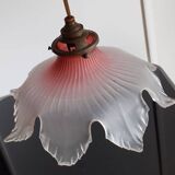 Old transparent and pink glass pendant light
