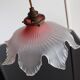 Ancienne suspension en verre transparent et rose