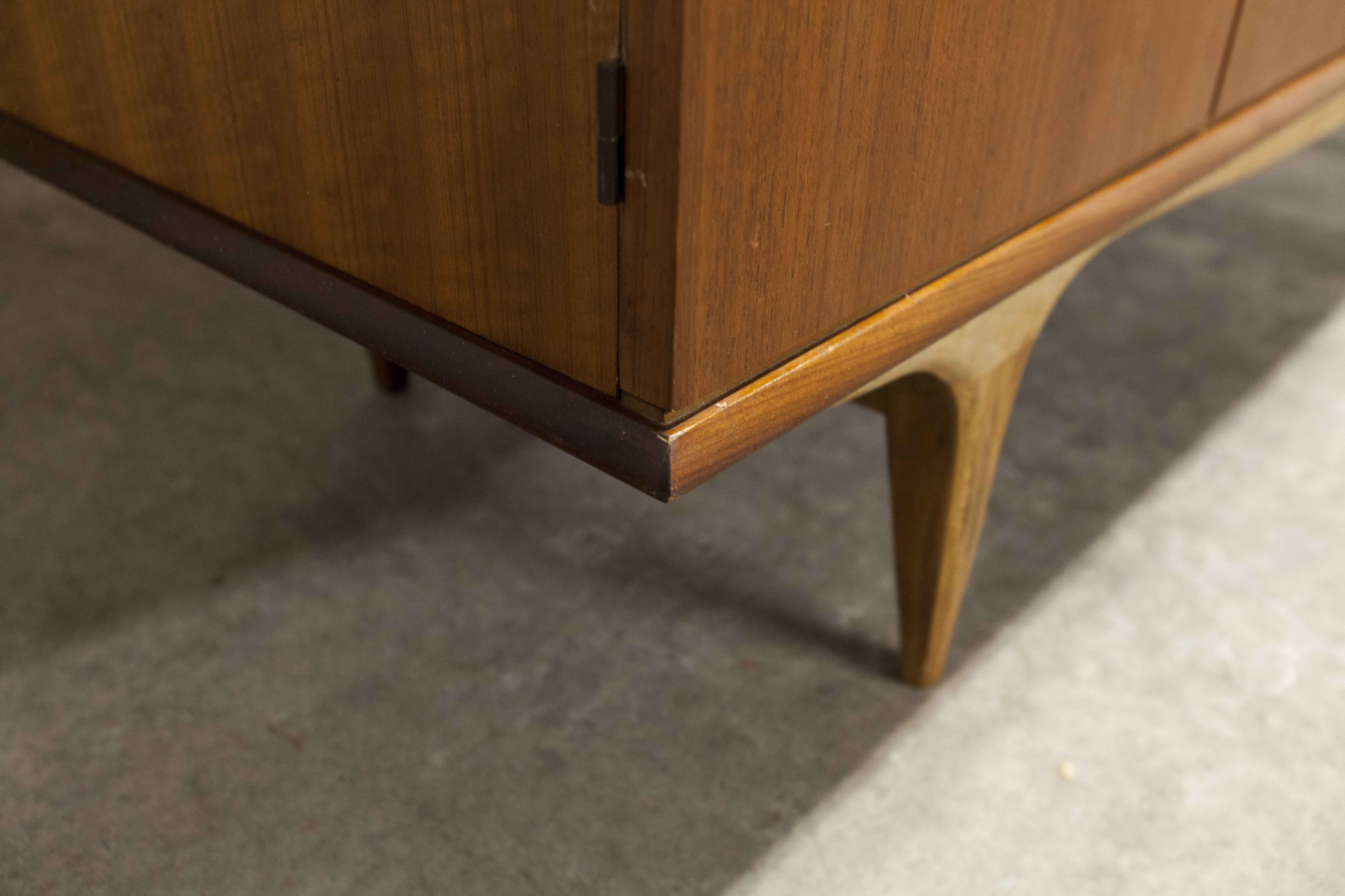 Scandinavian teak cabinet 1960 with mounting plan