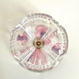 Crystal cut inlaid flower pattern