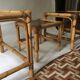 Trio de tables basses en rotin vintage