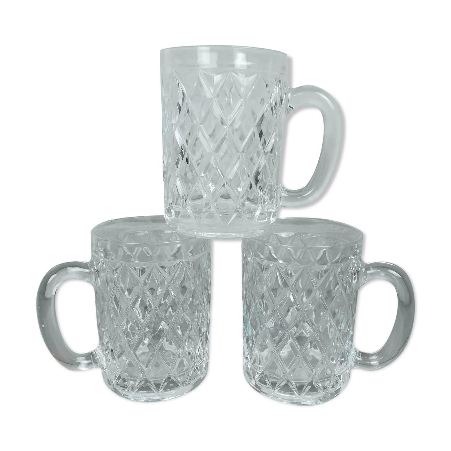 3 glass beer mugs