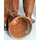 Five ancient potter's mazagrans in enamelled sandstone
