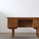Vintage Mid-Century Oak Desk with 6 Drawers, Open Back, Kjærnulf Style