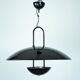 Vintage 1990s Black Pendant Lamp with Glass Top Shade. Italy