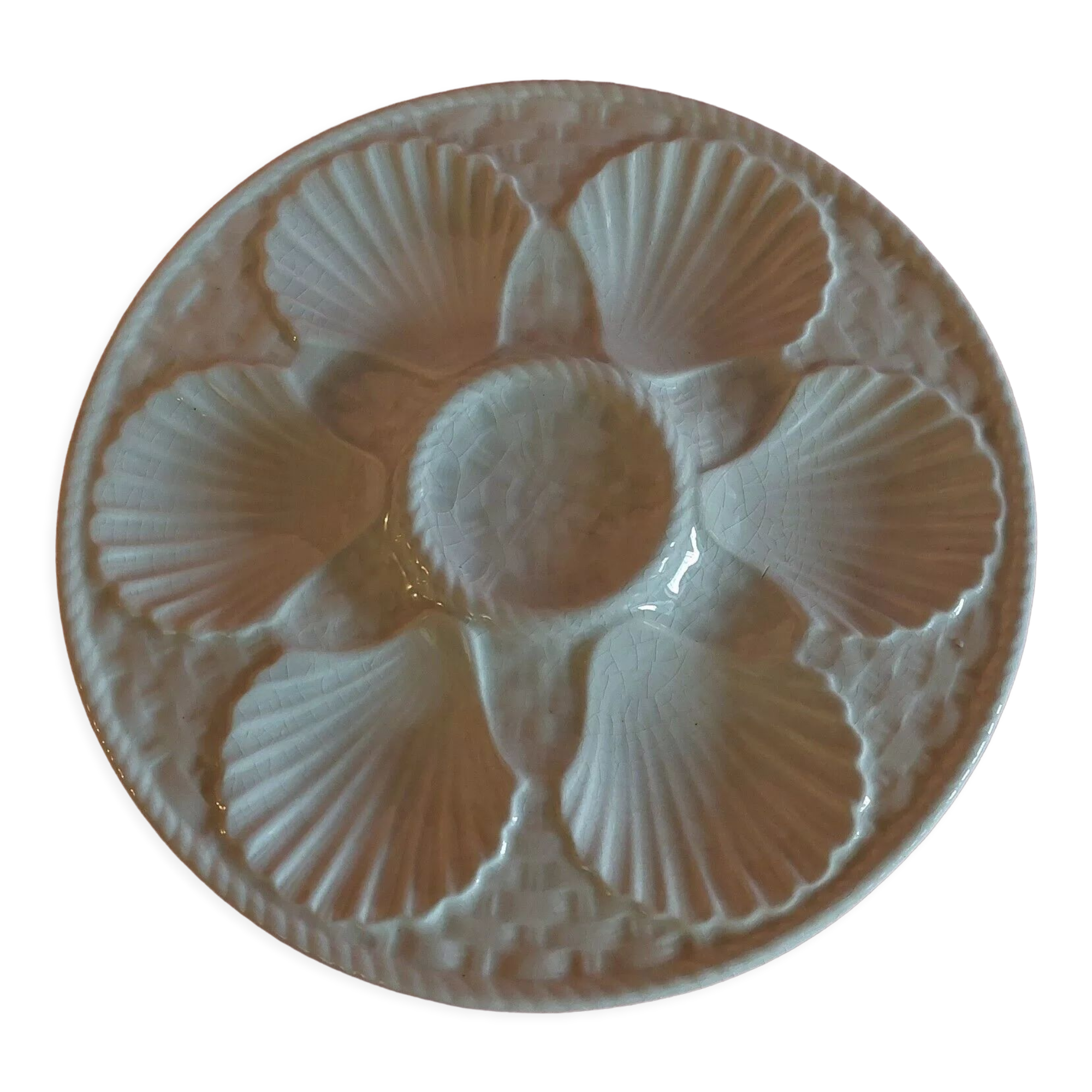 Longchamp white earthenware oyster plate