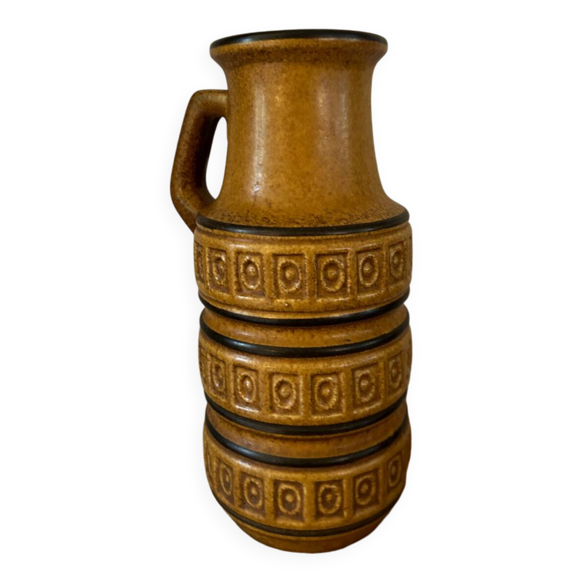 W Germany ochre ceramic vase.