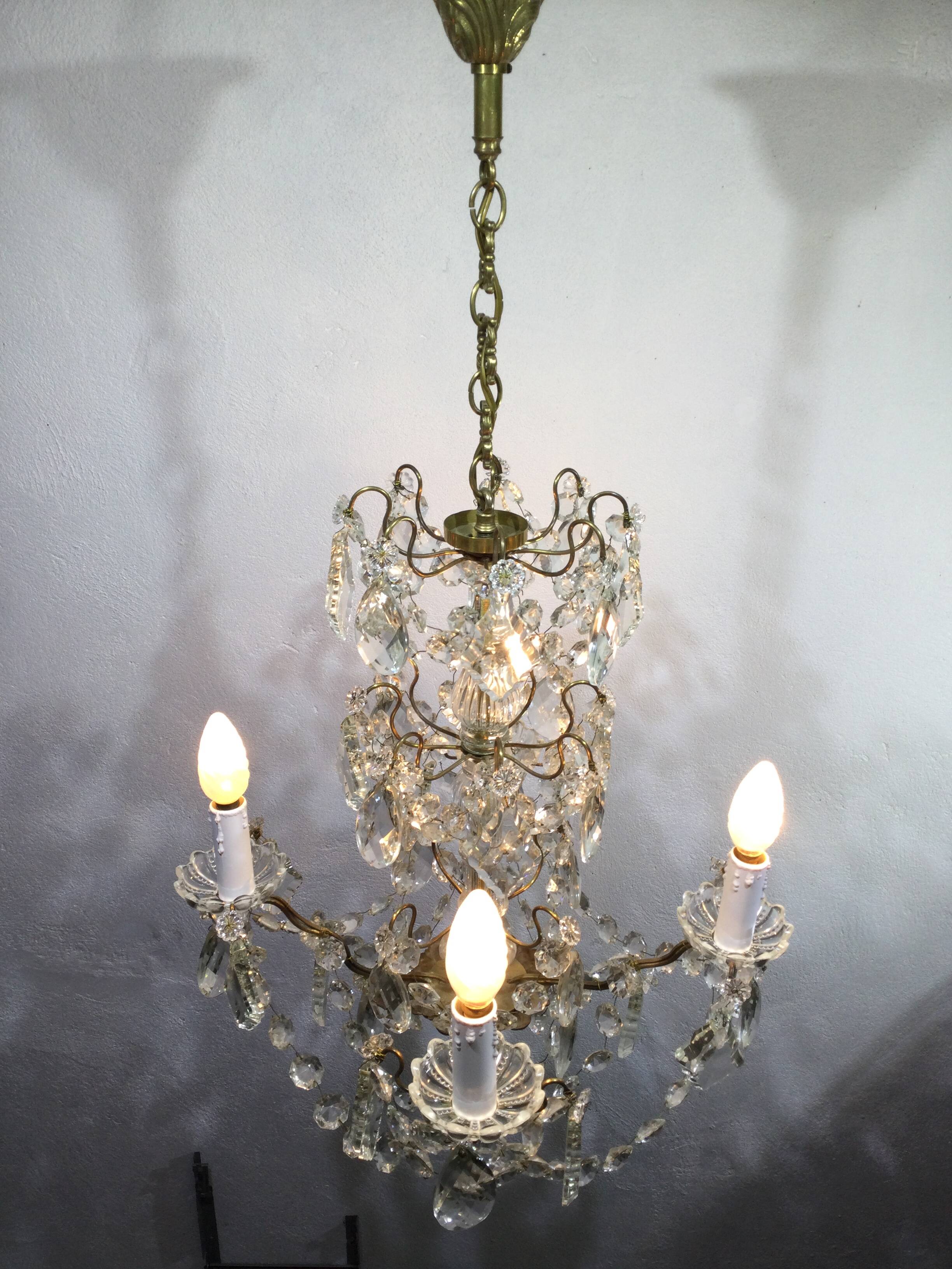 4 light crystal chandelier