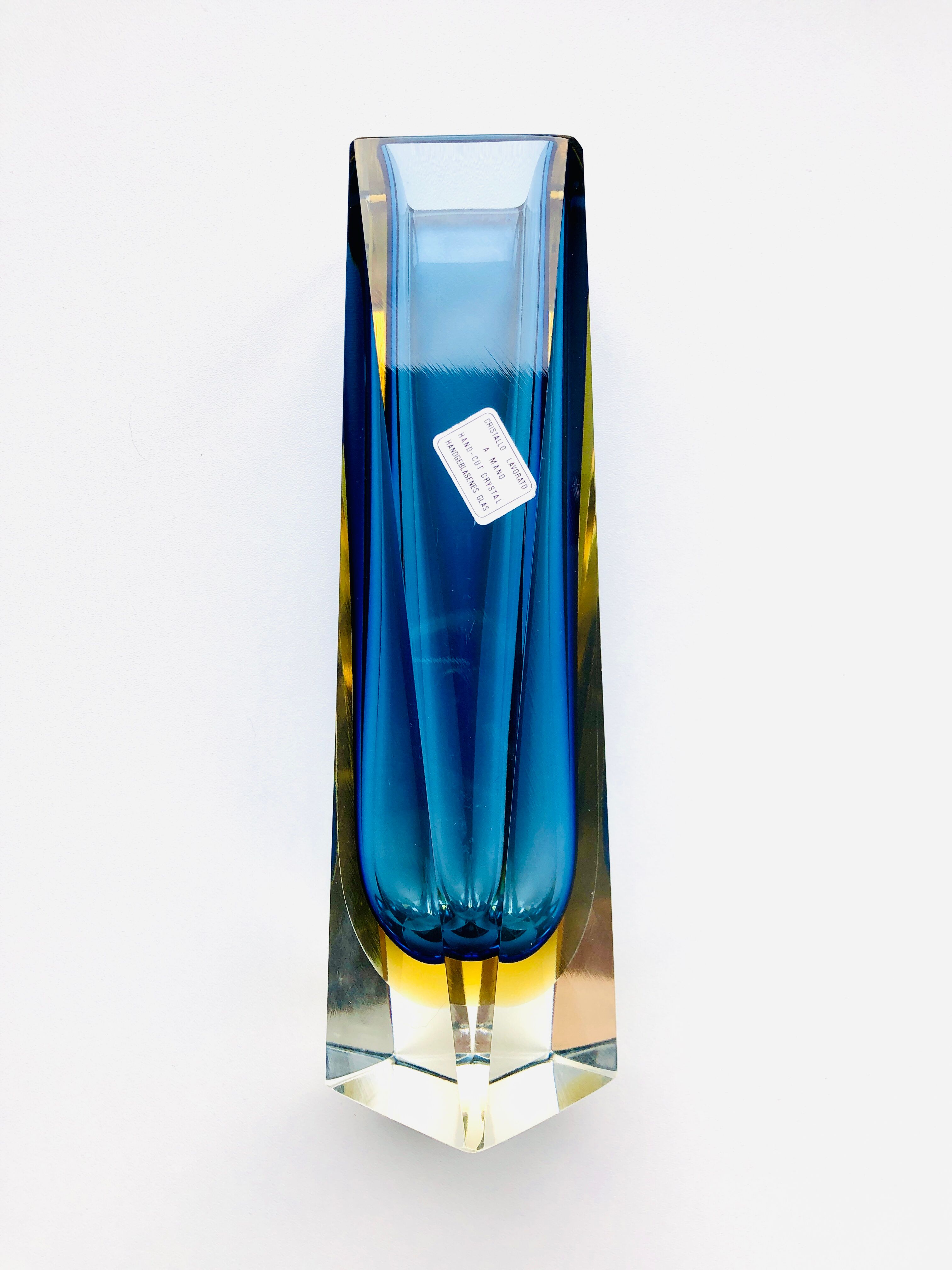Vase Sommerso Murano design Luigi Mandruzzato, 60s