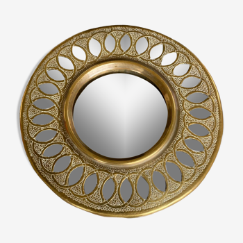 Miroir rond en cuivre