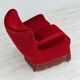 Fauteuil vintage danois en velours rouge cerise, 1960