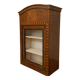 Antique Louis XV display cabinet with geometric marquetry decoration.