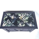 Chest in denim blue with seat top