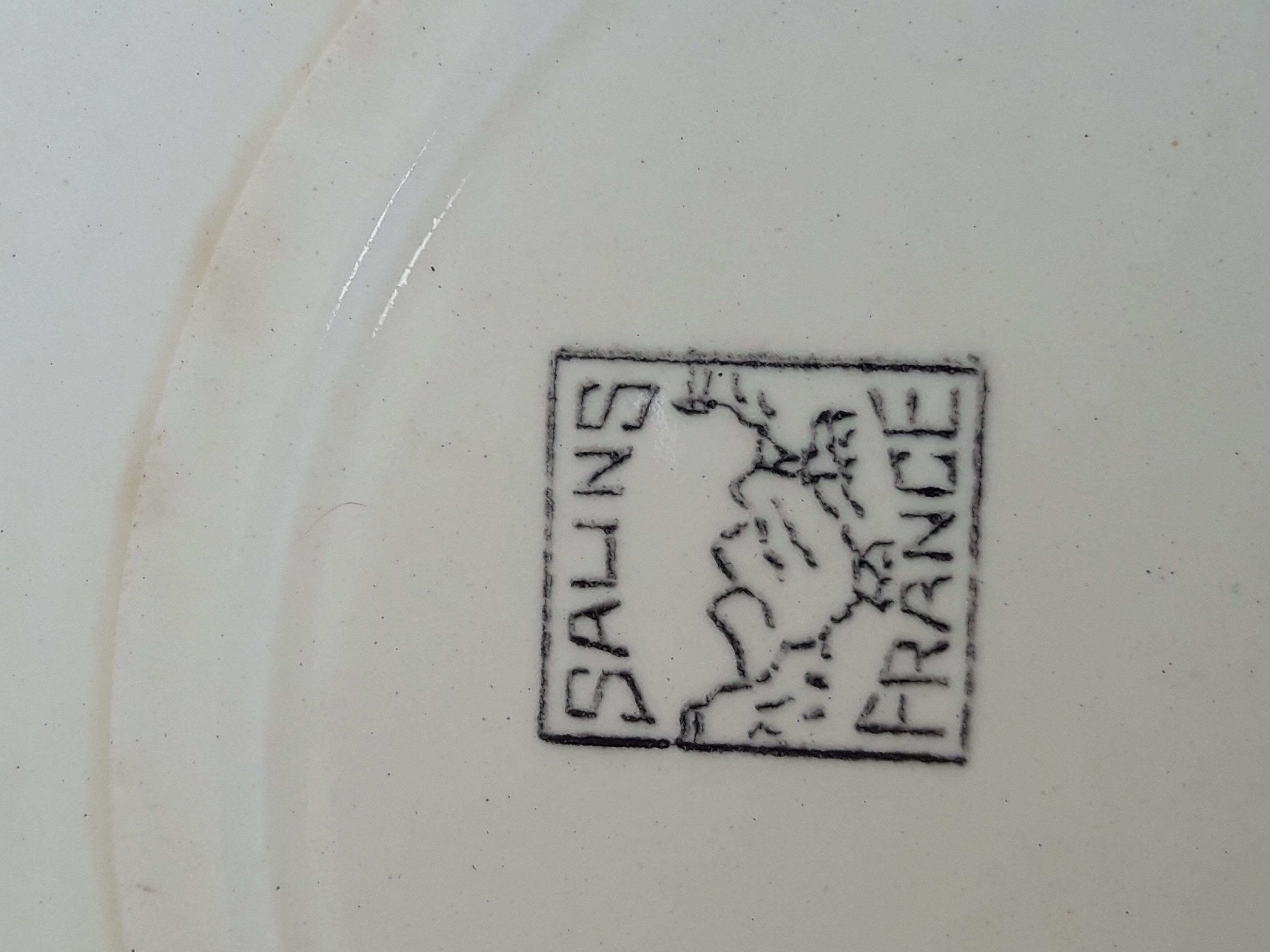 5 hollow plates in salins earthenware floral decoration diam 22 cm