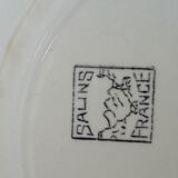 5 hollow plates in salins earthenware floral decoration diam 22 cm