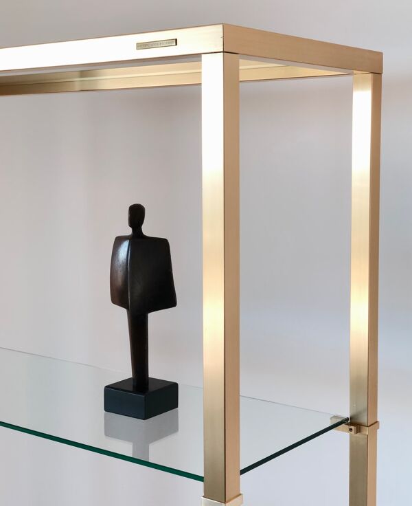 Etagère dorée par Pierre Vandel, France années 70