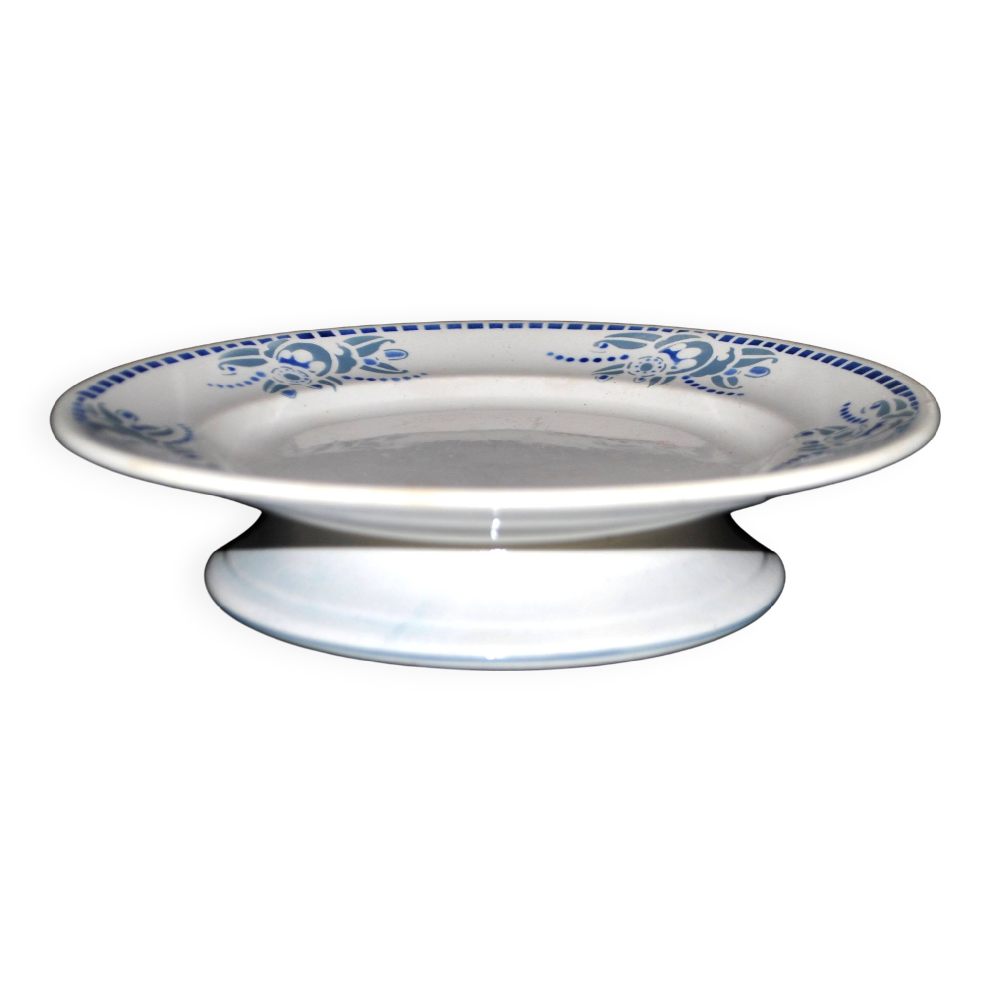 ART DECO mounted plate, Longwy earthenware footed bowl, 1920-1930