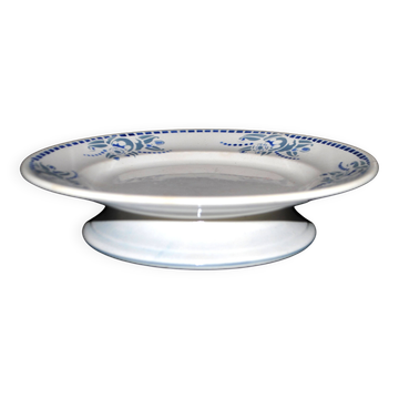 Assiette montée ART DECO coupe sur pied en faïence de Longwy 1920-1930