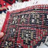 Vintage Persian carpet Hamadan handmade 40cm x 59cm 1970s