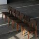 Set of six marcel gascoin chairs model ca, arhec edition.