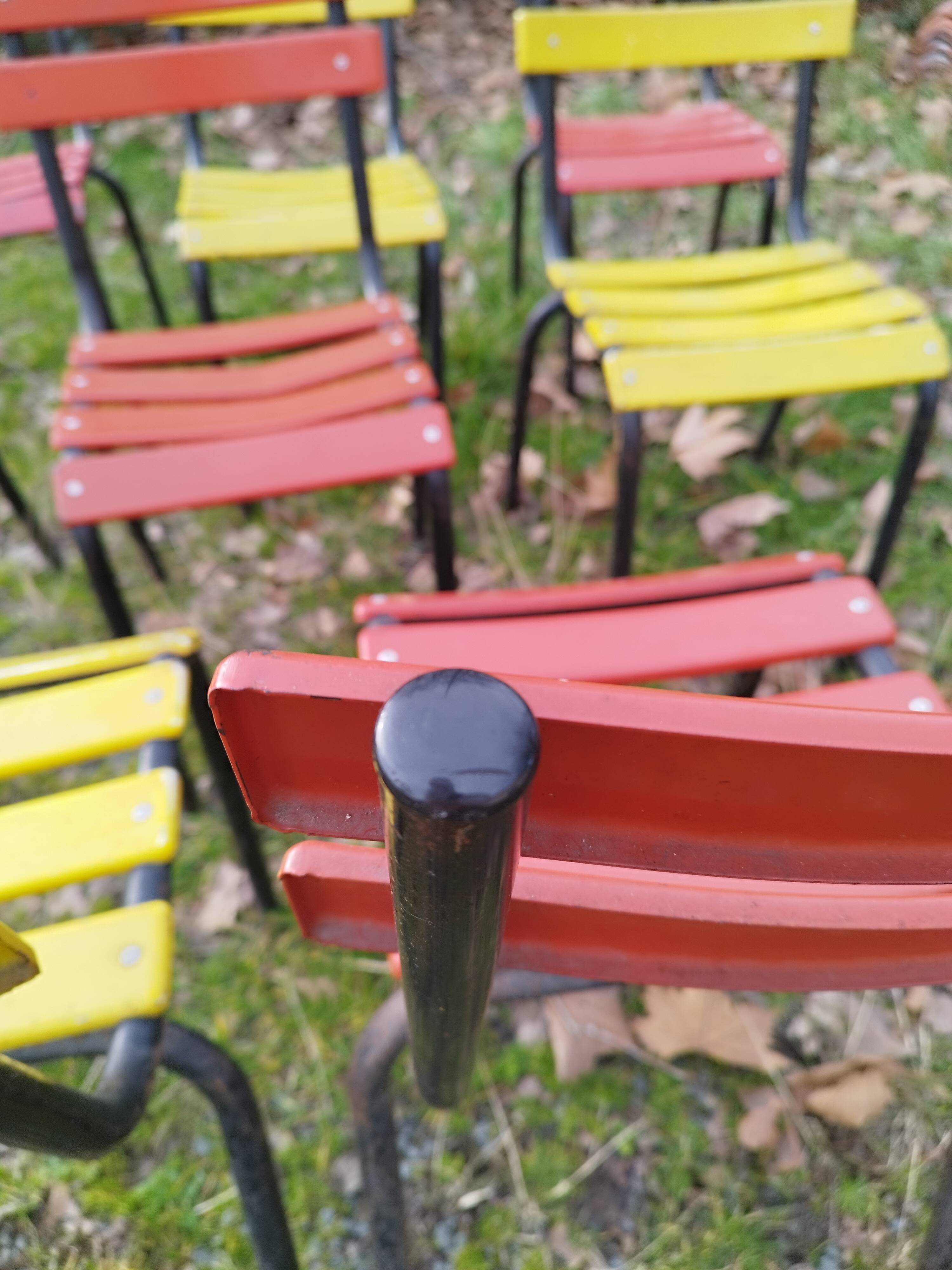 Vintage bistro metal chairs